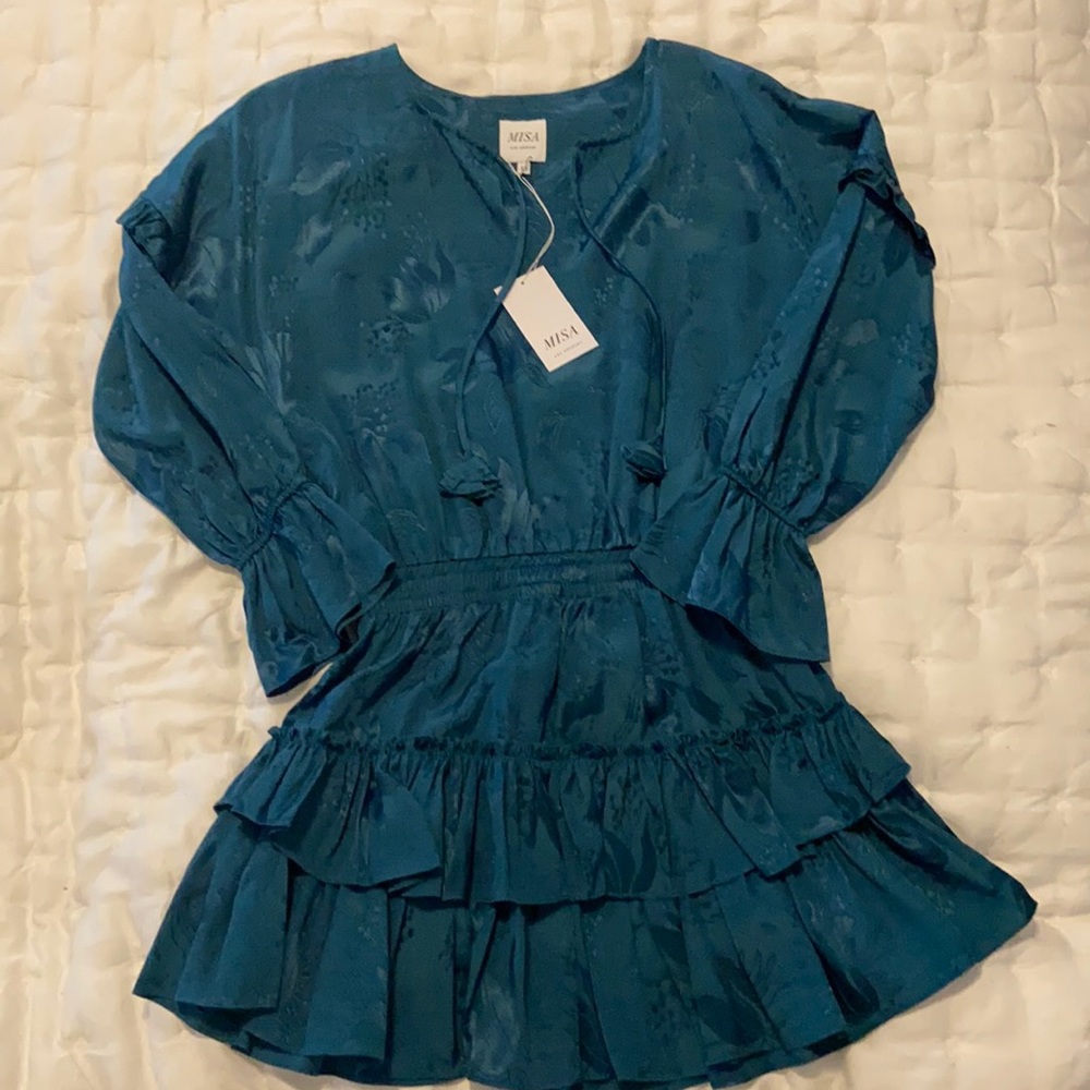 MISA Amalya dress in teal